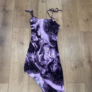 Forever 21 Asymmerrical Purple printed Dress Size M